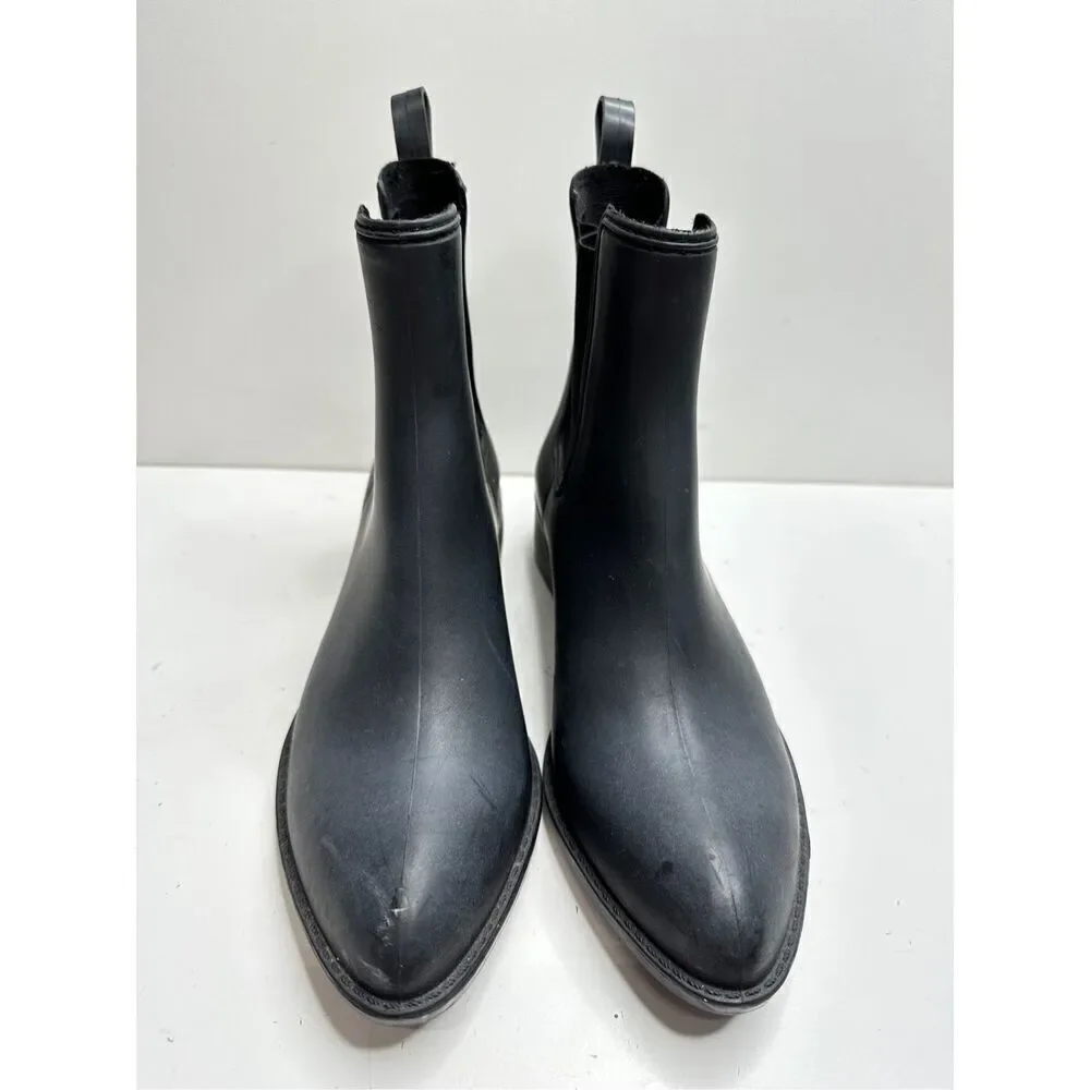 Jeffrey Campbell Boots Women 6 Havana Matte Black Waterproof Pointed Toe Booties